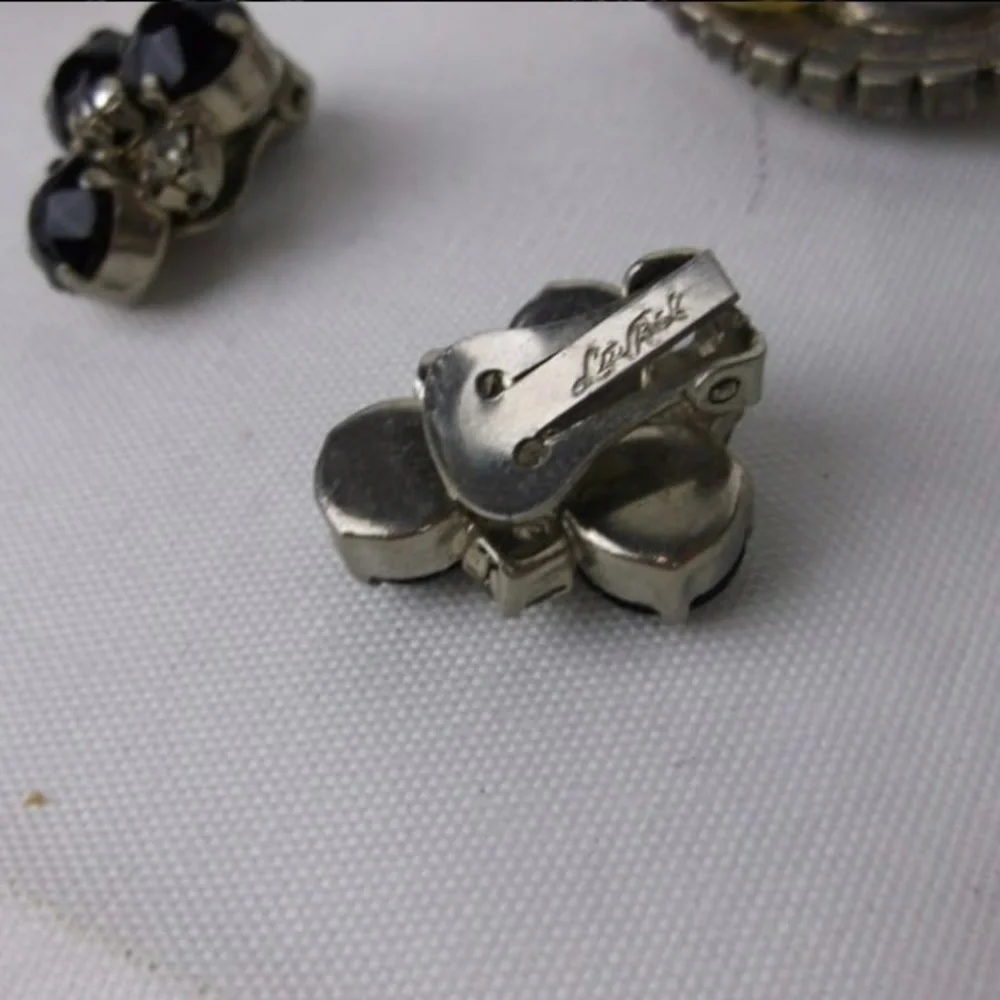 4 Stunning Sets of‎ Vintage Rhinestone Earrings